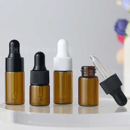 Brown small-capacity glass liquid bottle 1ml 5ml essence bottle 2ml dropper essential oil filling bottle
