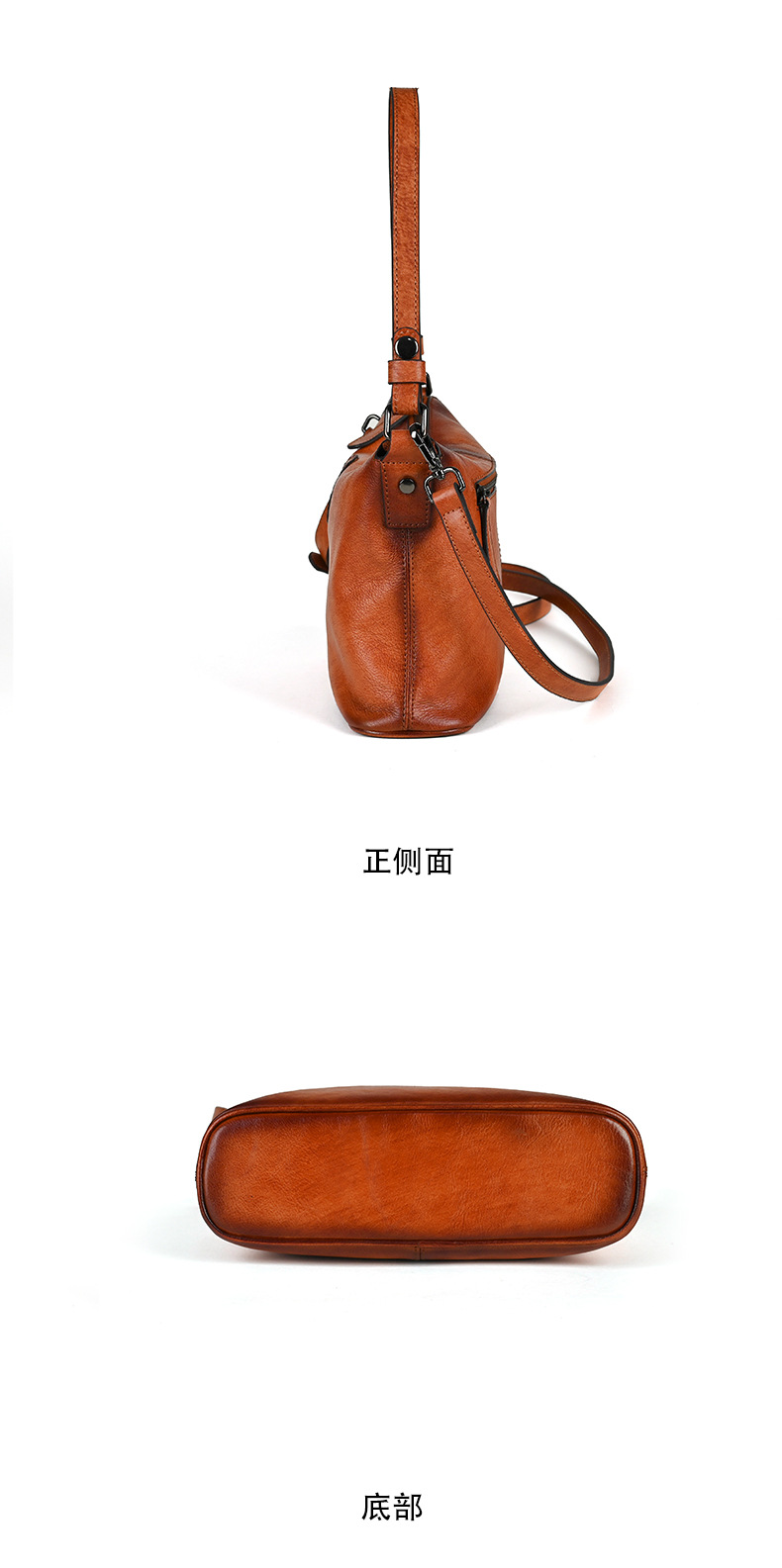 Túi đeo chéo nữ da bò mềm phong cách retro — Cà phê cổ điển, Màu xanh lá cổ điển, Màu nâu cổ điển chi tiết 15