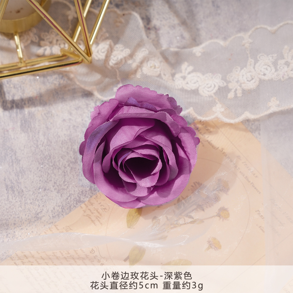 XH2-작은 곱슬 장미 머리-짙은 보라색