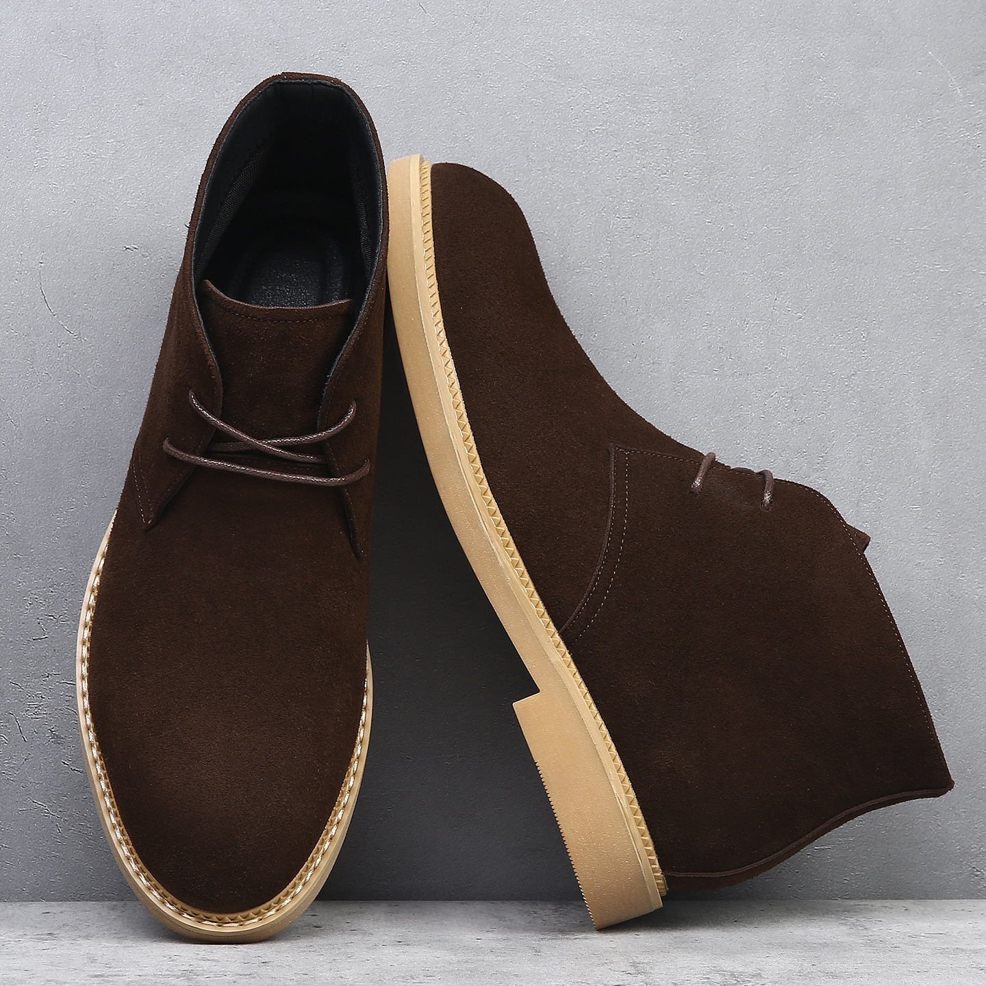 Botas del desierto para hombres 47 48 botas Martin para hombres de alto estilo británico retro botas de cuero casuales versátiles