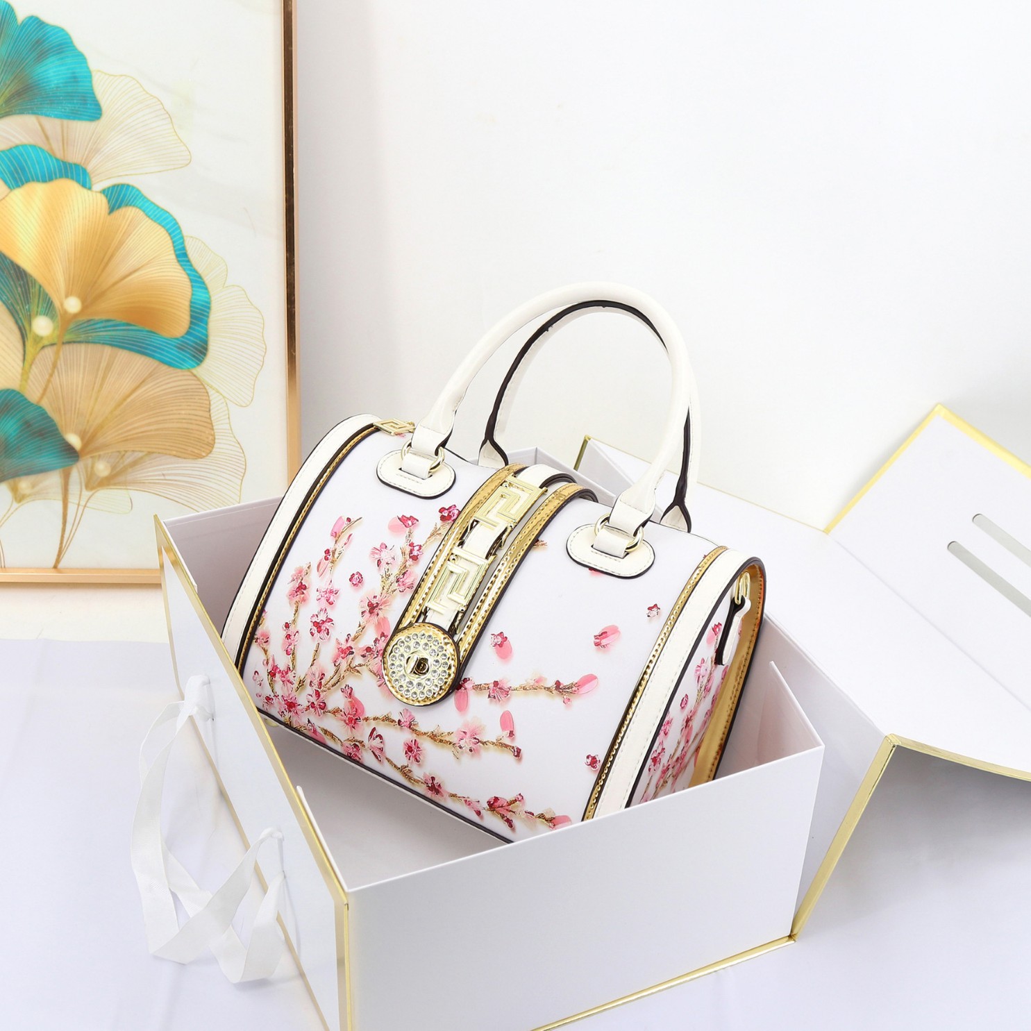 Bolso de Mujer Popular Transfronterizo Estampado, Bolso de Diseñador Texturizado, Bolso Tipo Almohada Laberinto, Bolso de Mano para Mujer