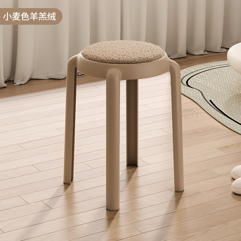 Taburete de plástico para el hogar taburete de mesa de comedor apilable taburete redondo Banco alto taburete de sofá simple taburete de maquillaje puerta taburete de cambio de zapatos