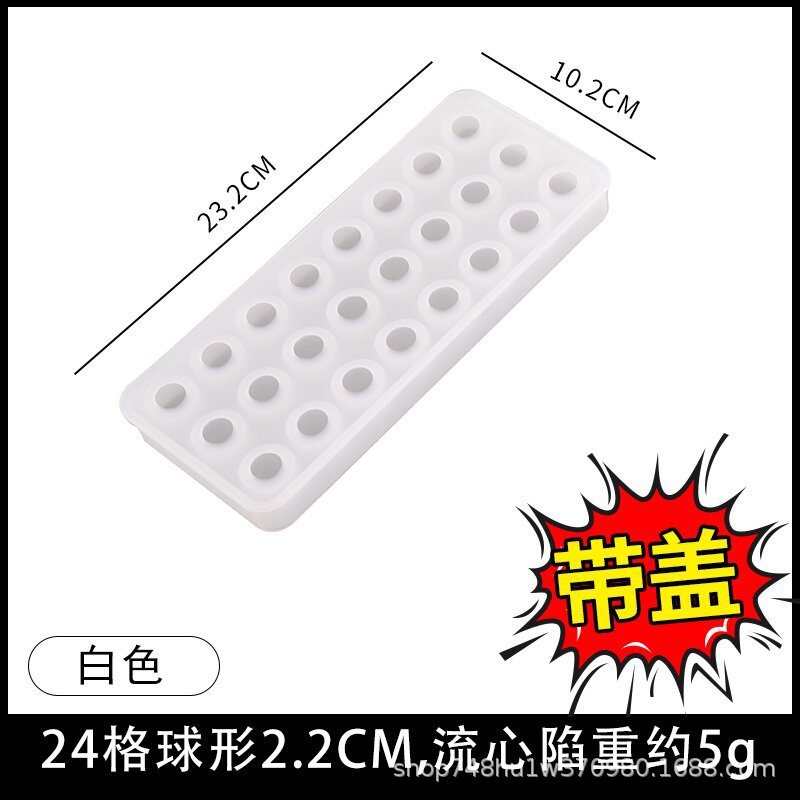 Leche de silicona caliente flujo amarillo molde de llenado de corazón seguro inodoro cubo de hielo cuentas de hielo fácil desmoldeo redondo molde de hockey sobre hielo