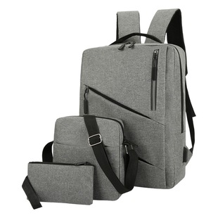 Business backpack multi-functional usb rechargeable computer three-piece backpack men's fashion large capacity schoolbag University