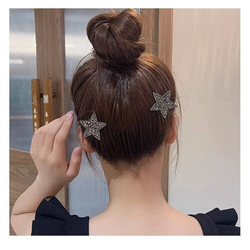 Star Shaped Water Diamond Hair Pin for Women, Rear Head and Forehead Fringe Hair Styling Tool, Invisible Fixed Hair Clip, Hairband, Pull-Through Hair Comb