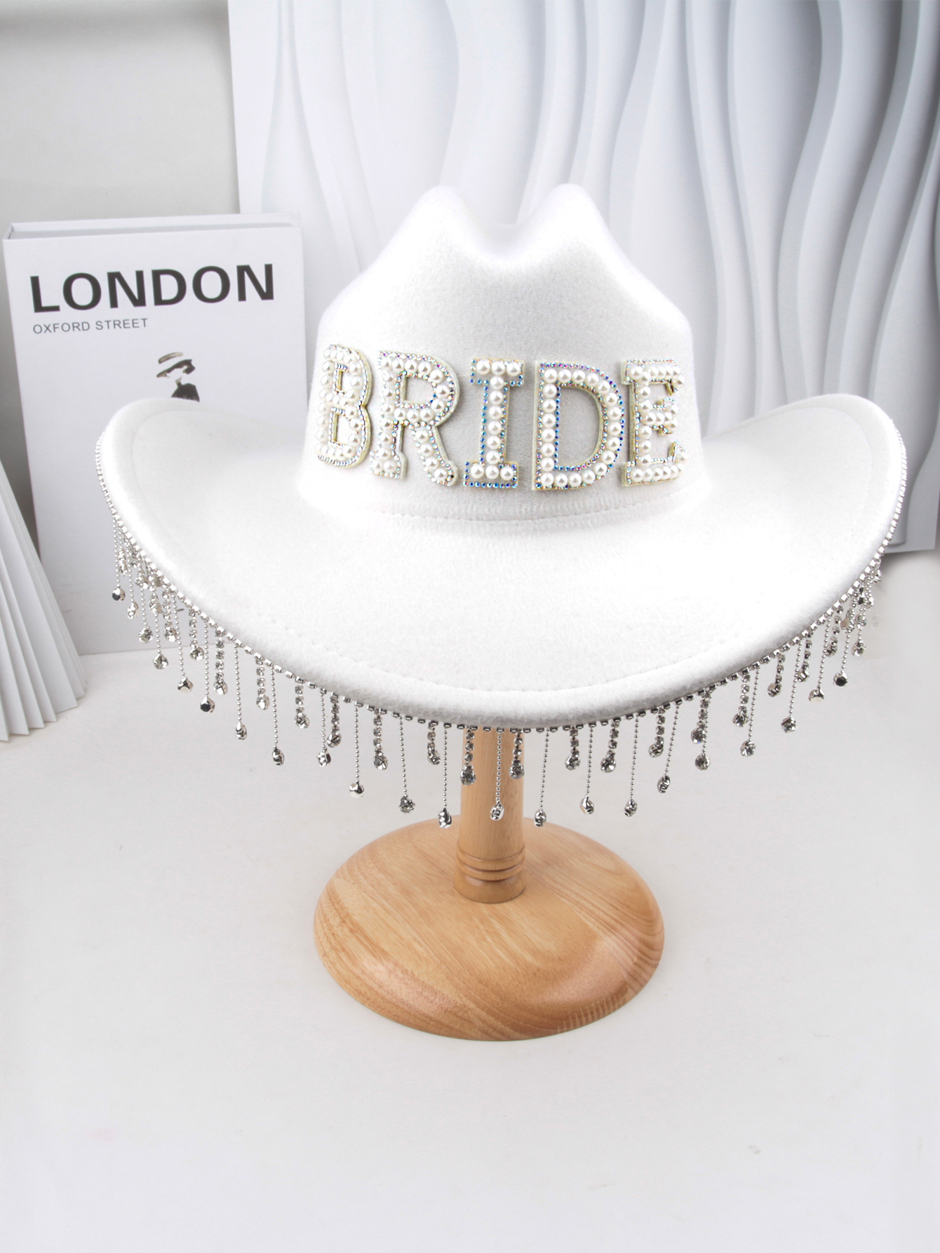 Sombrero de vaquero de fieltro – para bodas/fiestas temáticas, estilo western