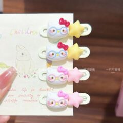 博士星星小猫发夹可爱甜美少女心卡通刘海边夹头饰卡子刘海边夹新