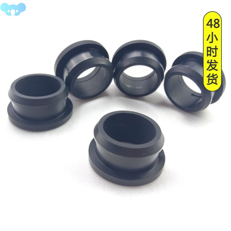 Hollow Rubber Hole Caps Black Silicone Snap-on Grommet Plug