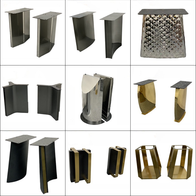 Mesa de acero inoxidable soporte de piernas de mármol base de lujo ligero marco de soporte de tabla de roca mesa redonda pie de mesa larga isla marco de mesa pie de comedor