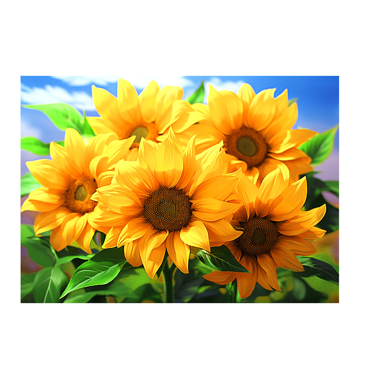 [Algodón importado] Mona Lisa Real Bordado de Girasoles Flores de Sol Edición actualizada Nuevo bordado de hilo hecho a mano image 5