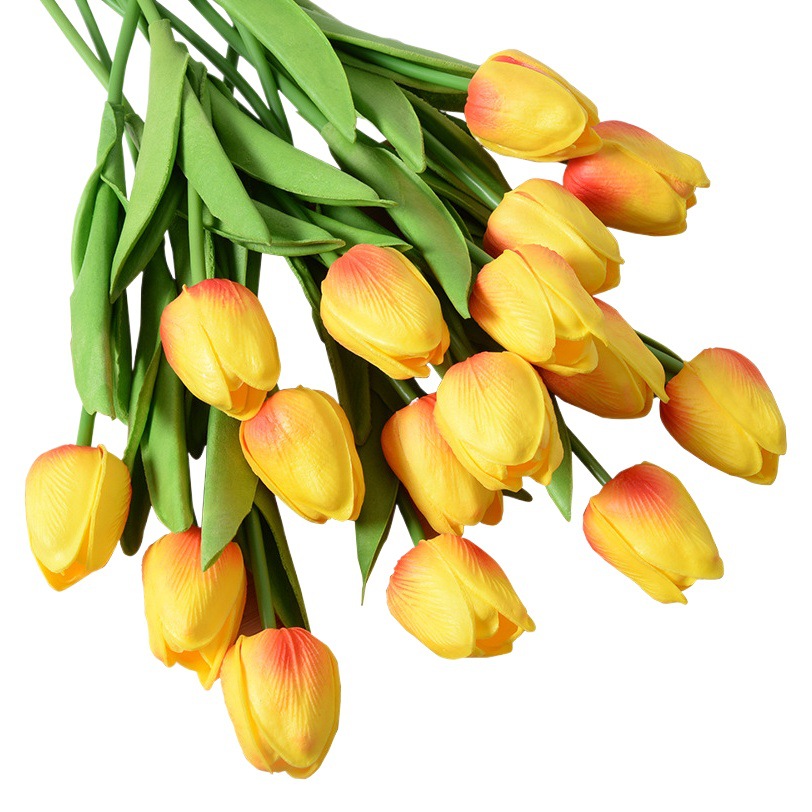 Pu mini tulipán flor artificial hogar Decoración de la boda transfronteriza sensación de la mano flor artificial Flor de plástico al por mayor