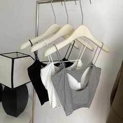 Summer 2023 new hot girl beautiful back thin shoulder sling women's one-cup vest with chest pad can be worn outside and versatile underwear