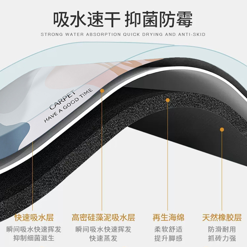 Alfombra de piso de barro de diatomeas alfombra doméstica baño absorbente alfombra de piso antideslizante de secado rápido alfombra resistente a las manchas alfombra para el hogar