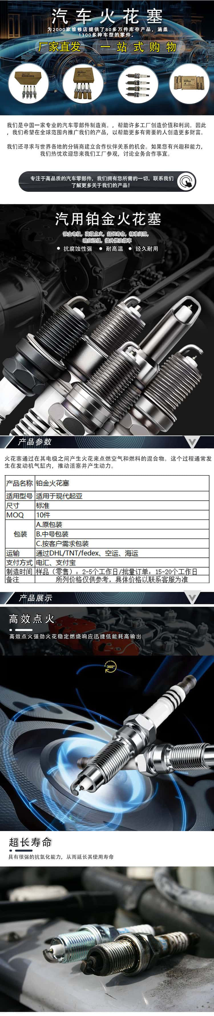 Cross-Border Wholesale 18847 11160 Auto Parts Spark Plug Suitable for Hyundai Kia Models Durable