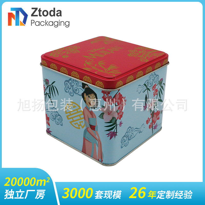 方形茶叶罐铁罐小号批发福鼎白茶叶铁盒礼盒复古普洱茶饼铁盒包装