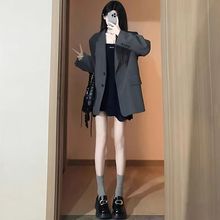 灰色西装外套女新款小个子秋季感韩版宽松休闲西服上衣