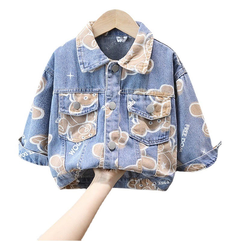Chaqueta Vaquera para Niños 1078, Ropa Exterior de Primavera y Otoño 2025, Nuevo Estilo, Prendas Superiores Modernas y Elegantes para Niños