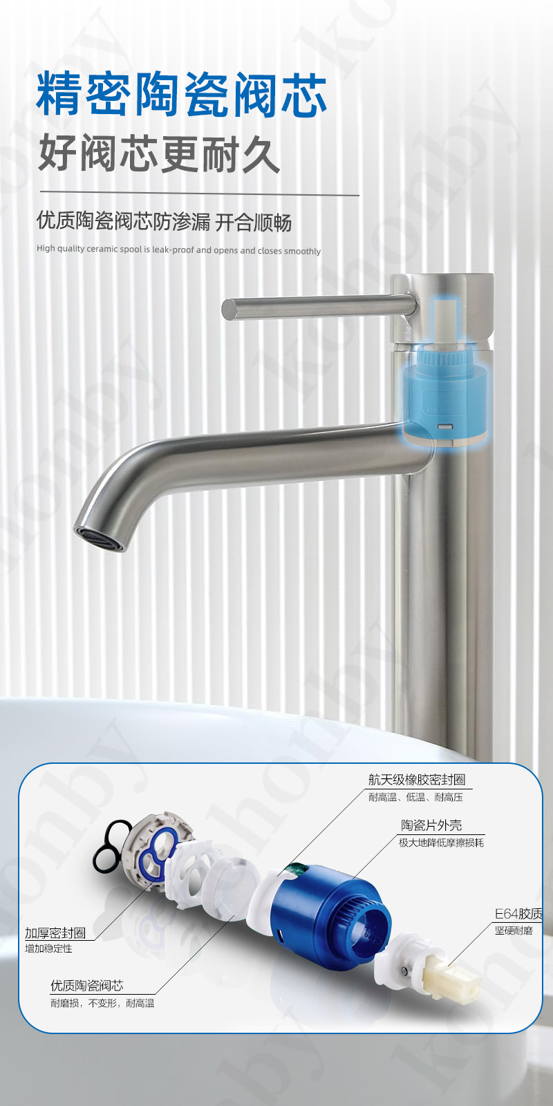 304 stainless steel washbasin, top and bottom basins, bathroom with raised faucet, hot and cold basin faucet undefined