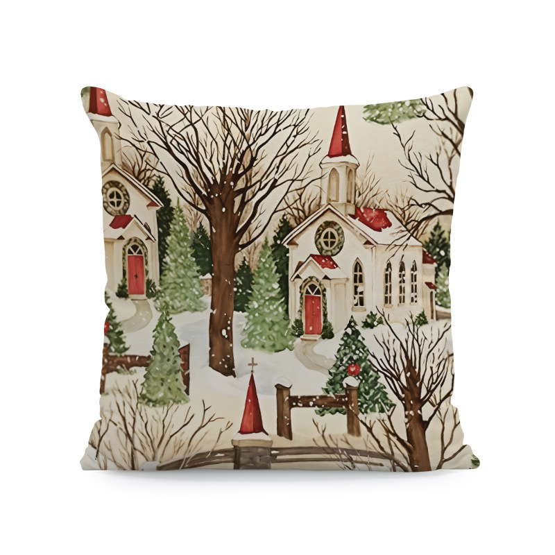 Venta caliente transfronteriza elementos de Navidad funda de almohada ambiente para el hogar sofá de decoración jardín patio festivo funda de cojín image 10