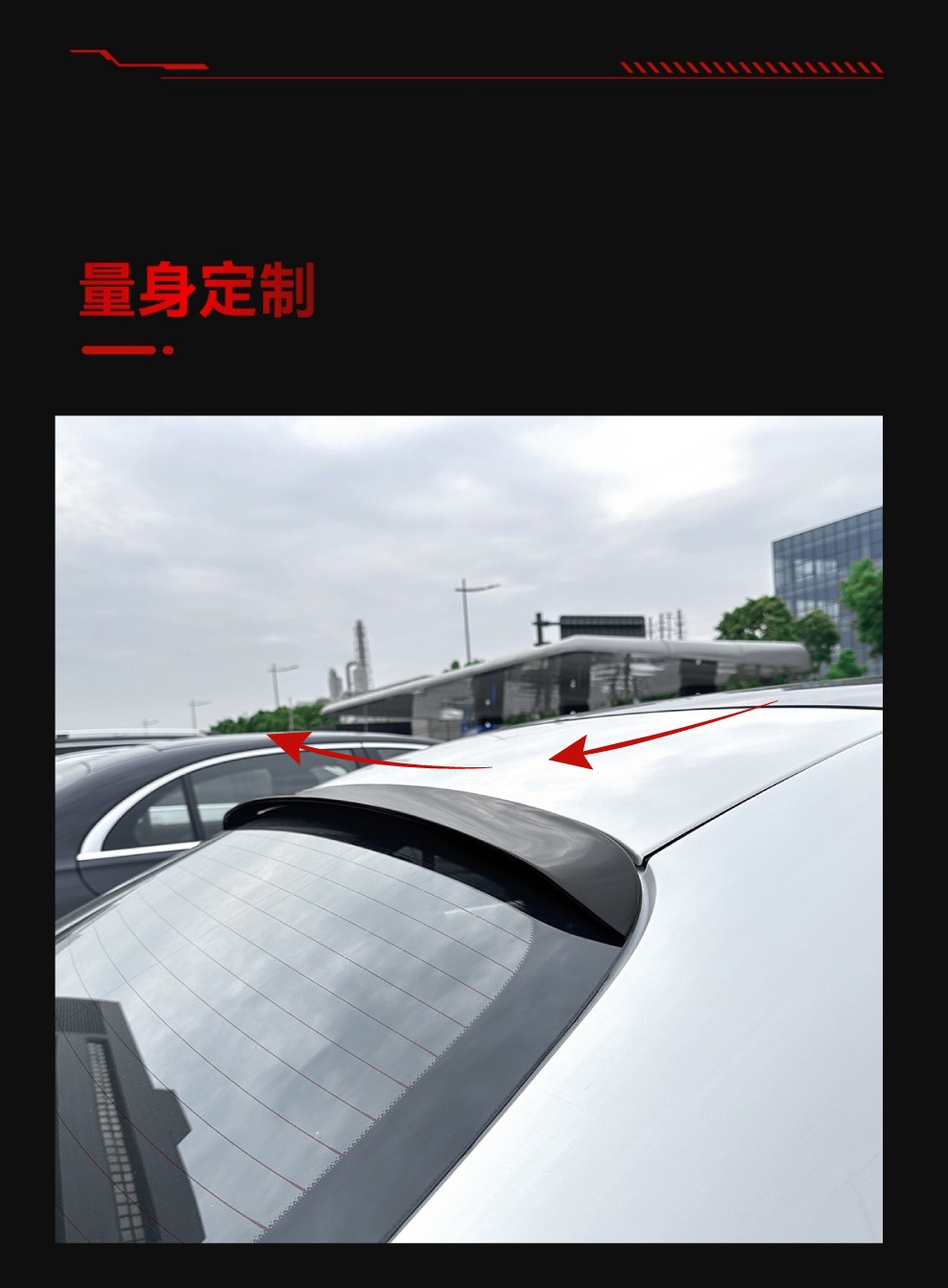 Suitable for 2022+ Mercedes-Benz C-Class W206 C200 260 C43 C63 Amg Top Wing Rear Wing Fixed Wing Modification
