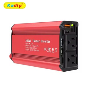 Cross-border hot selling PD65W fast charging 300W car inverter 12v to 110v car conversion power QC3.0