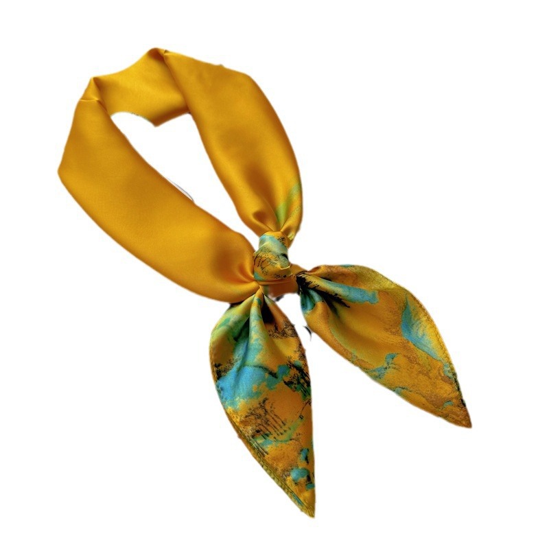 Primavera y verano nueva bufandas de impresión de letras de satén 70 × 70 bufandas de seda pequeñas bufandas cuadradas de alta calidad bufandas de estilo francés