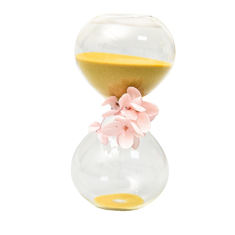 Nordic hogar vidrieras reloj de arena temporizador 15 30 minutos decoración creativa flor seca Fábrica al por mayor image 6