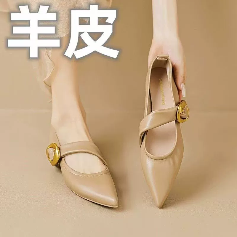 Французские ретро ультра-мягкие туфли Мэри с мелким ртом 2025 плоский фон новые весенние и летние женские туфли