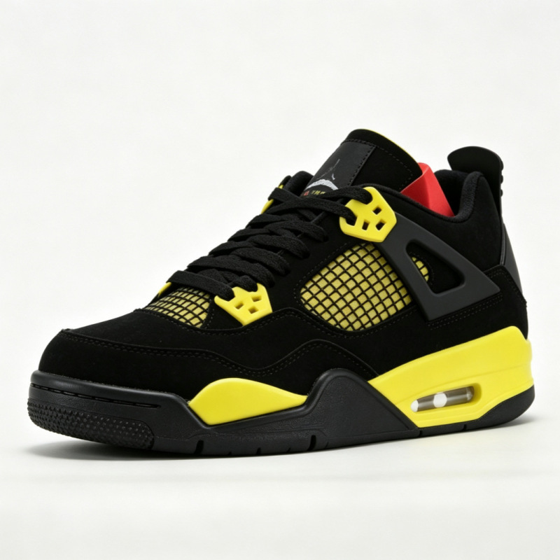 Pure original, exclusively for export, high-quality Aj4 electric yellow men's retro white cement Jordan retro shoes Pure original, exclusively for export, high-quality Aj4 electric yellow men's retro white cement Jordan retro shoes