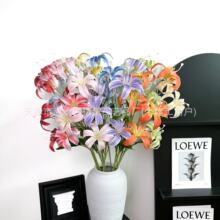 5头金百合仿真花百合花婚庆婚礼插花家居装饰客厅场景布婚庆专用