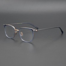 9.6克！设计师款日本纯钛超轻复古女近视男潮商务方框配眼镜框架
