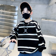 男童卫衣春秋款2026春装男孩韩版中大童条纹打底衫韩版潮流批发