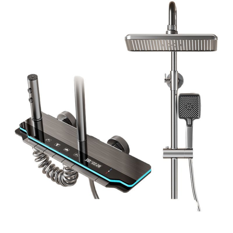 Baño cabeza de ducha traje al por mayor baño piano clave pantalla digital temperatura constante cobre sobrealimentado ducha de lluvia para hotel