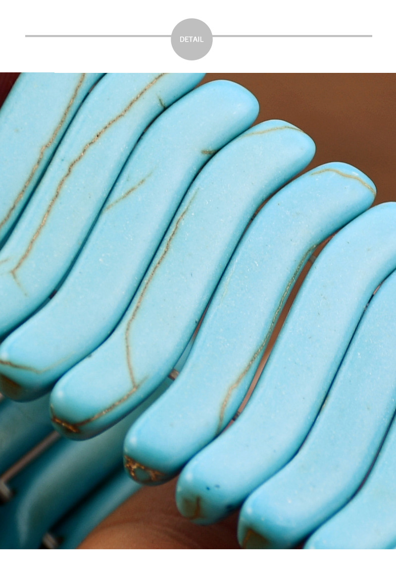 turquoise Material Solid Color Pattern Retro Solid Color Turquoise Women's Bangle