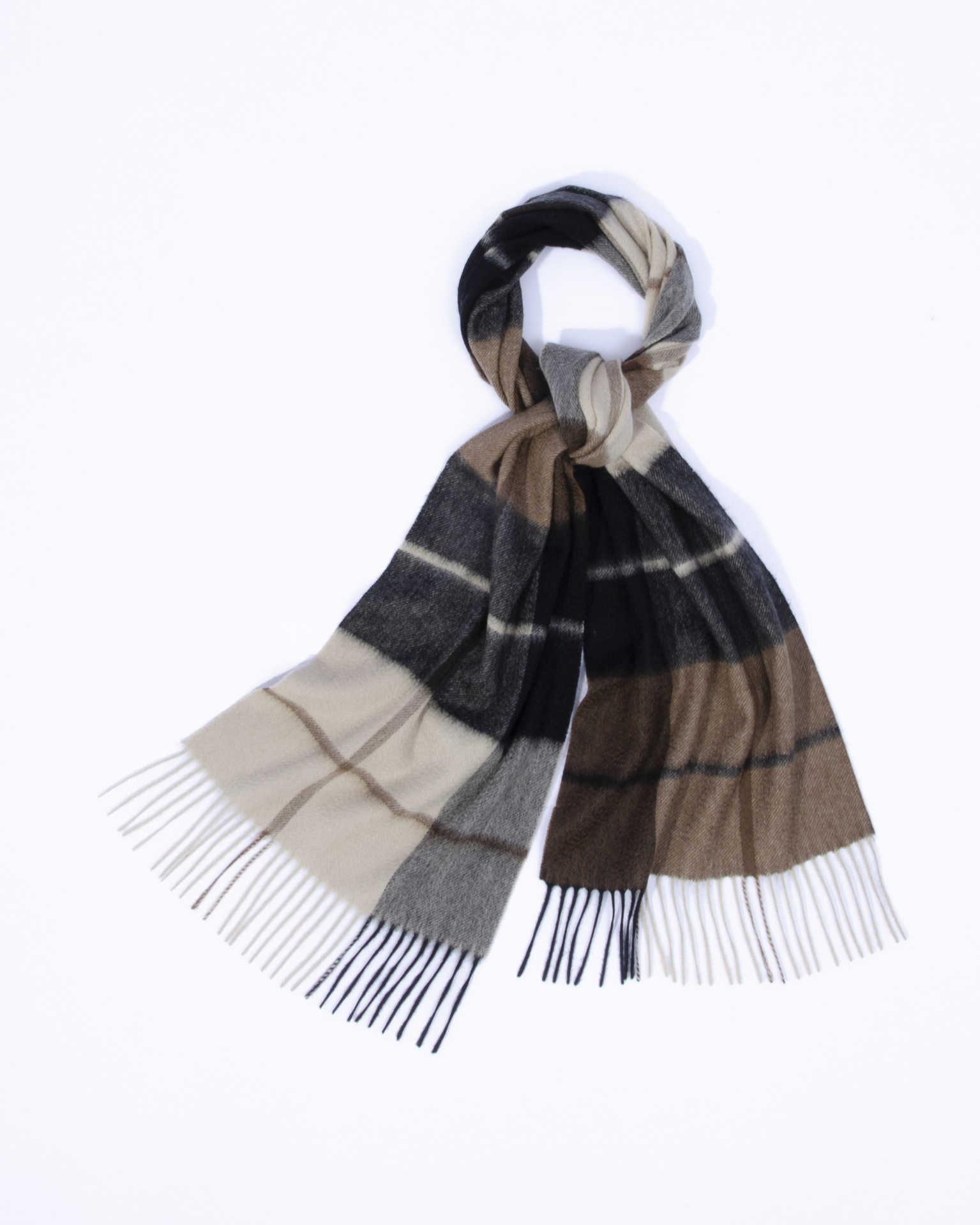 Bufanda de cachemira teñida con hilo de diseño de ondas de agua, estilo nuevo de otoño e invierno, cepillada, con borlas modernas, versátil.