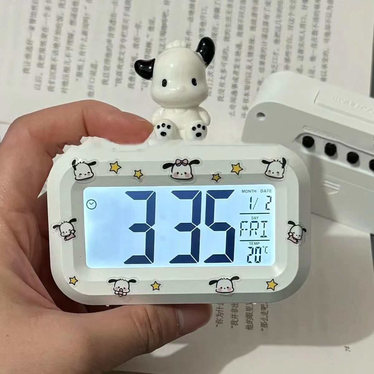 (2개) 귀여운 PARCHAGOU 알람 시계 빛나는 침대 시계 간단한 창조적 인 다기능 기숙사 학습 데스크탑 시계