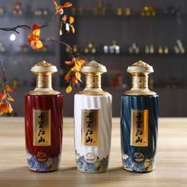 白酒瓶一斤装婚庆喜酒瓶自酿空酒瓶密封瓶喷涂烤花酒瓶玻璃存酒器