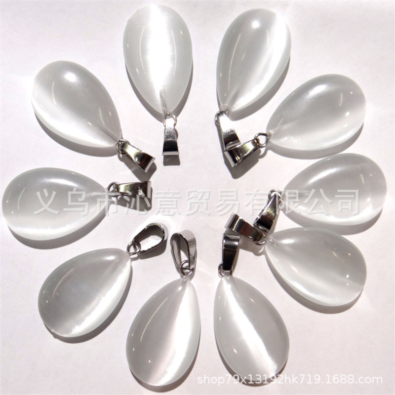 Transfronteriza AliExpress Venta caliente natural cristal ágata gema cristal plano colgante collar pendientes accesorios de la joyería