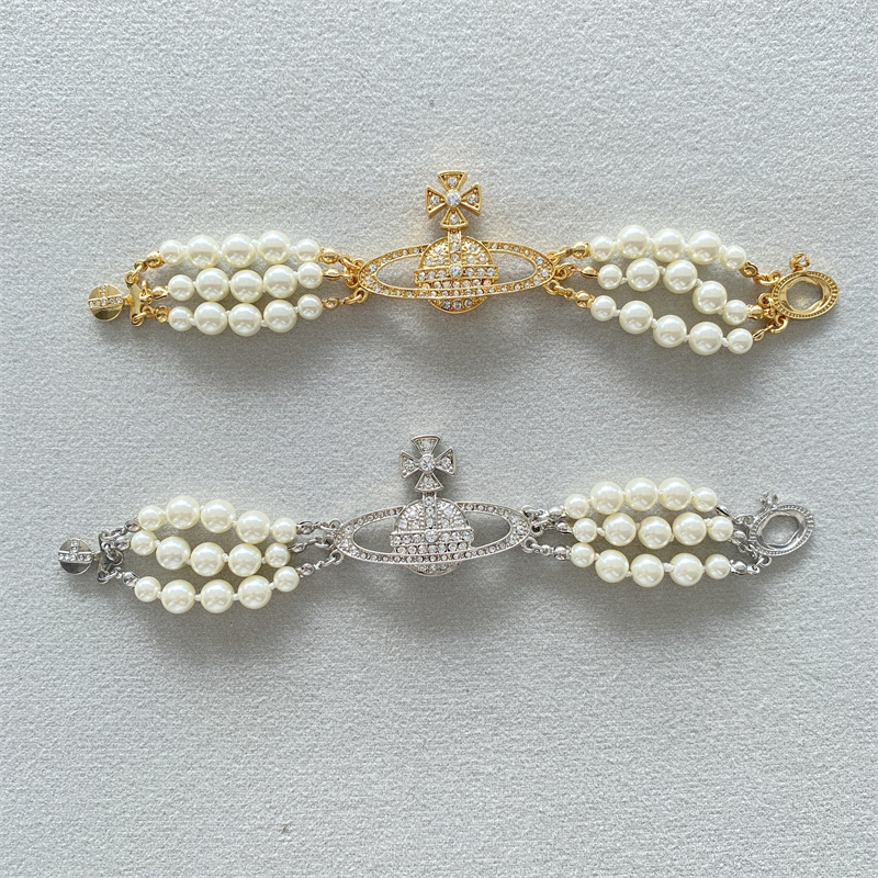 Personality Fashion Elegant European and American Ins Exaggerated High Design Sense Saturn Bracelet Hip Hop Punk Zircon Jewelry