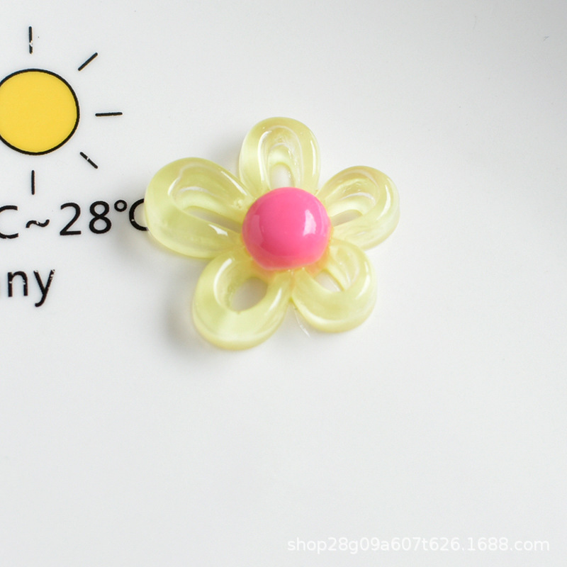 中空クリスタルフラワー樹脂ジュエリーアクセサリー diy 下駄子供のヘアピングリッパーヘアリングアクセサリー材料|undefined