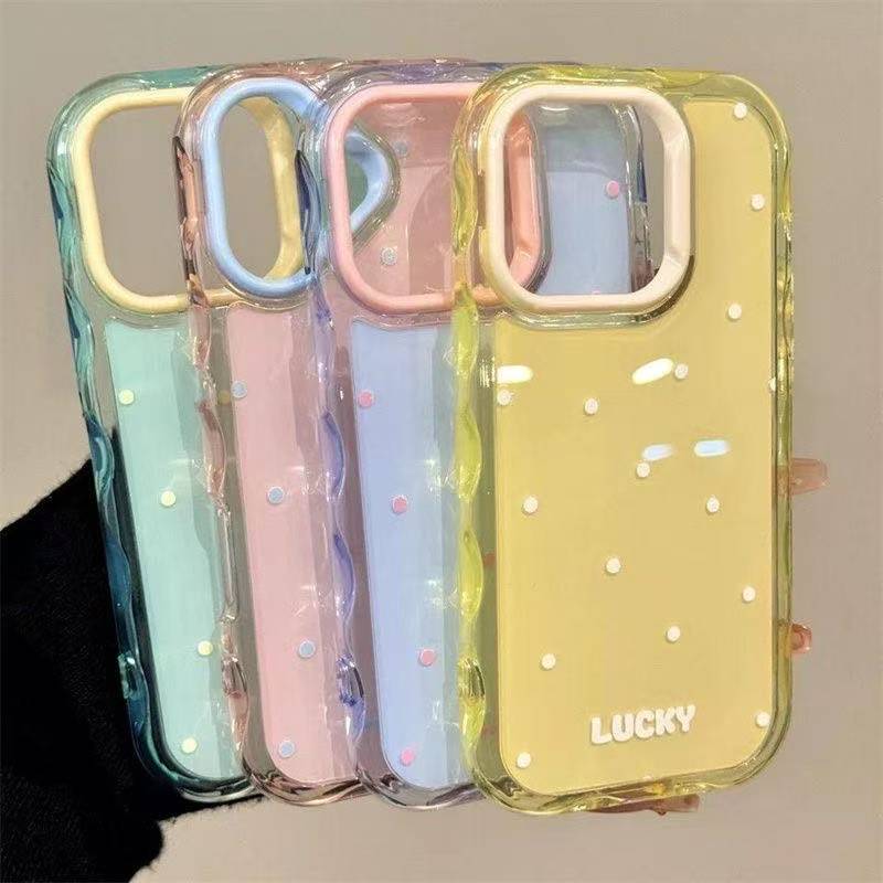 Ins-Style Fresh Dopamine Polka Dot Phone Case Suitable for Apple 17 Pro Max, Personalized Creative Anti-Drop