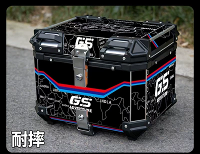 Motorcycle trunk — Capacity 36L/45L, Rounded Corners, Retro - 36l-black-gs-installation-accessories-quick-release-base