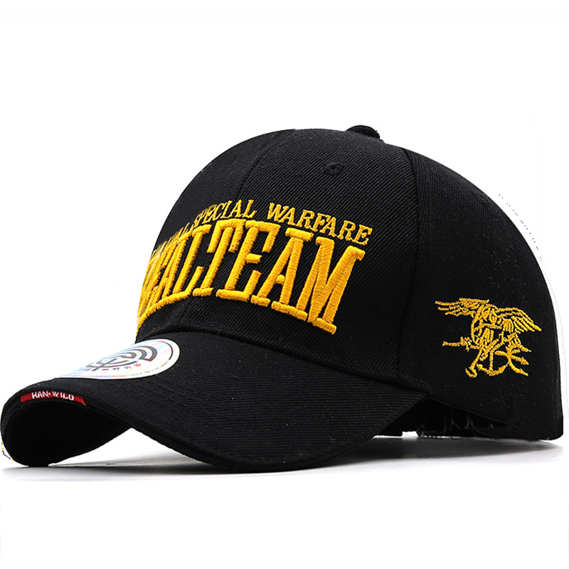 New Embroidered Letters Tactical Baseball Cap Unisex Cotton Denim Outdoor Sun Visor Adjustable Peaked Cap_voghion.com