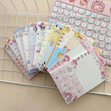 7*10 Notepad with High Aesthetic Value, Ins-Style Sanrio Cute Cartoon Style Note-Taking Notebook, Message Pad, Journal Material Paper 7*10 Notepad with High Aesthetic Value, Ins-Style Sanrio Cute Cartoon Style Note-Taking Notebook, Message Pad, Journal Material Paper