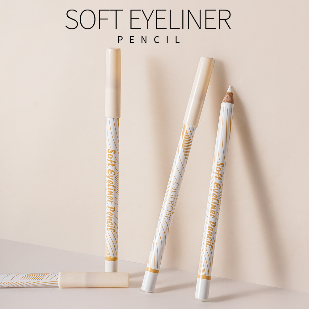 GIGIROSE's white eyeliner pen, a horizontal pencil, brightens the eyes, is water-resistant and sweat-resistant, and does not easily smudge. It is an artistic line sculpture undefined