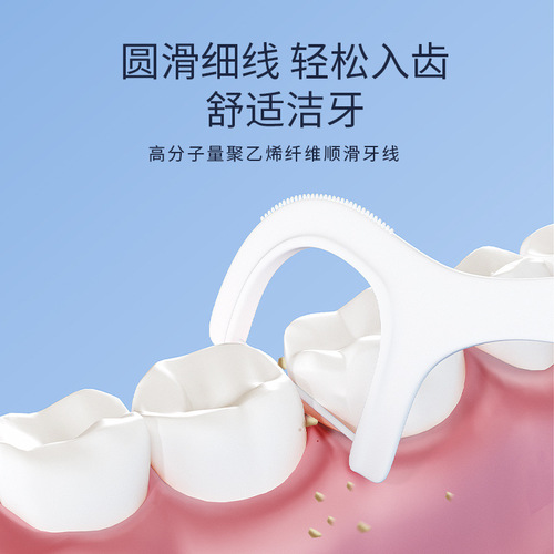 Aihujia Classic Dental Floss Family Pack Large Packaging Toothpick Floss Box Disposable Dental Floss Sticks Household 50 Pieces/Box