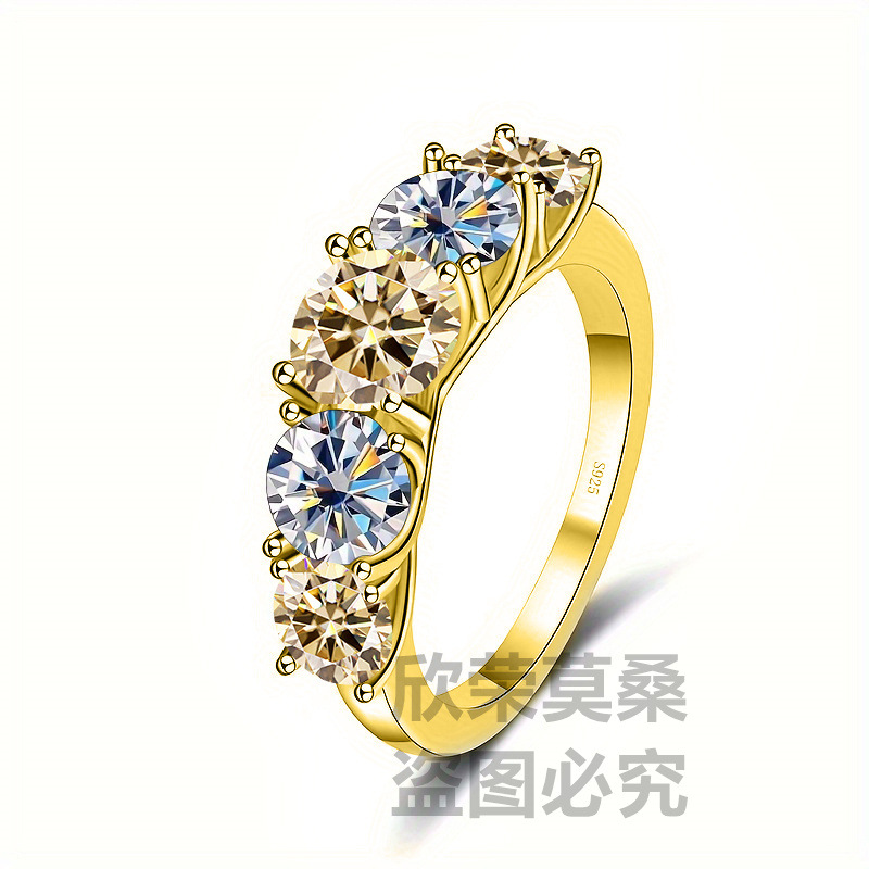 S925 plata D auténtico anillo de diamante de cinco estrellas de diamante anillo de diamante de mujer anillo de diamante de diamante de diamante al por mayor