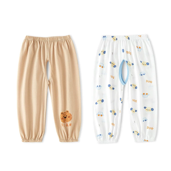 Khaki + full printed puppy 40 count combed cotton