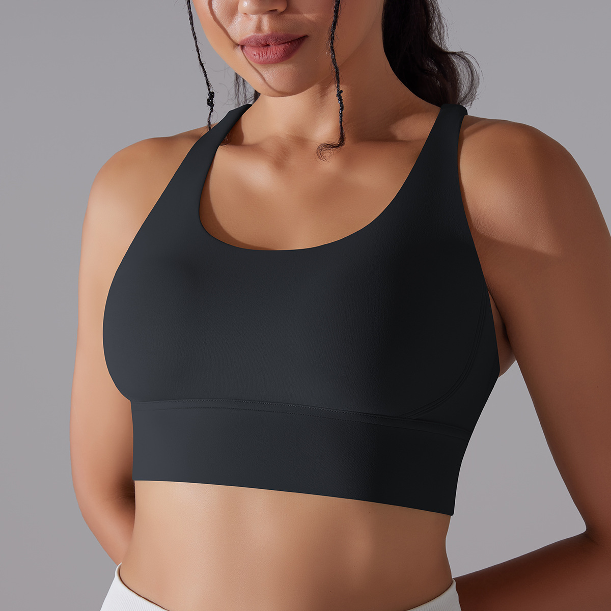 127g Weight Sleeveless Sleeve Length Nylon, Spandex Fabric Type Short Top Length Halter Crisscross Tank Tops Type Fitness, Yoga Occasion U Neck Neckline Solid Color Pattern Sports Style Sports Solid Color Nylon Spandex U Neck Active Tops Halter Crisscross Tank 60
