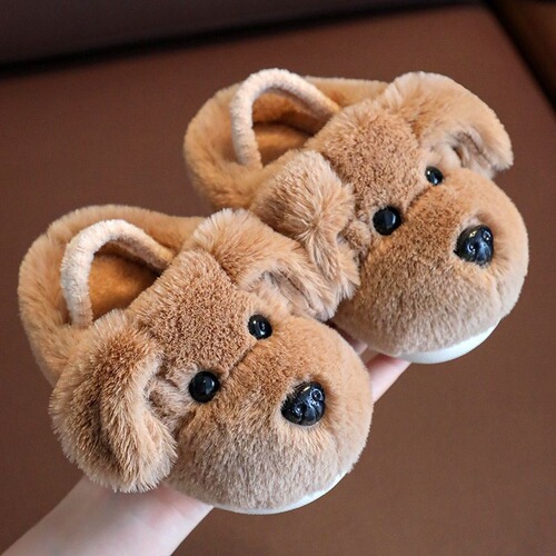 Children's cotton slippers, boys, 1-3 years old, 2 infants, baby slippers, winter thick sole, non-slip cotton shoes, children and dogs